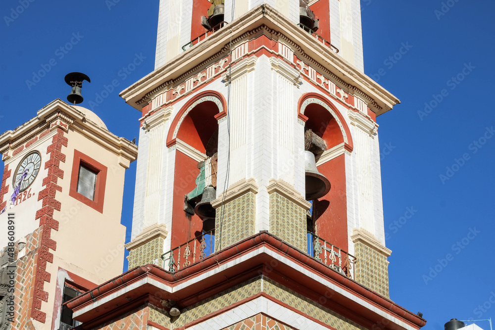 church of san Miguel de arcangel tlaxcala, facade and interior