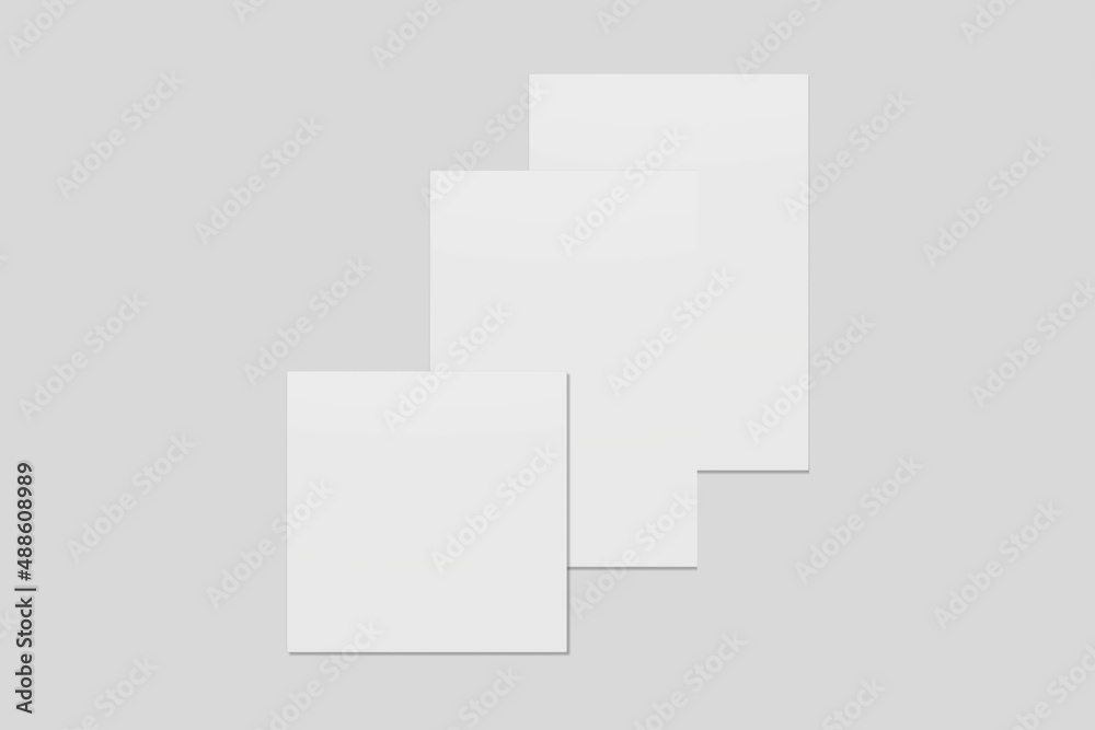 Blank paper for mockup. 3D Render.	