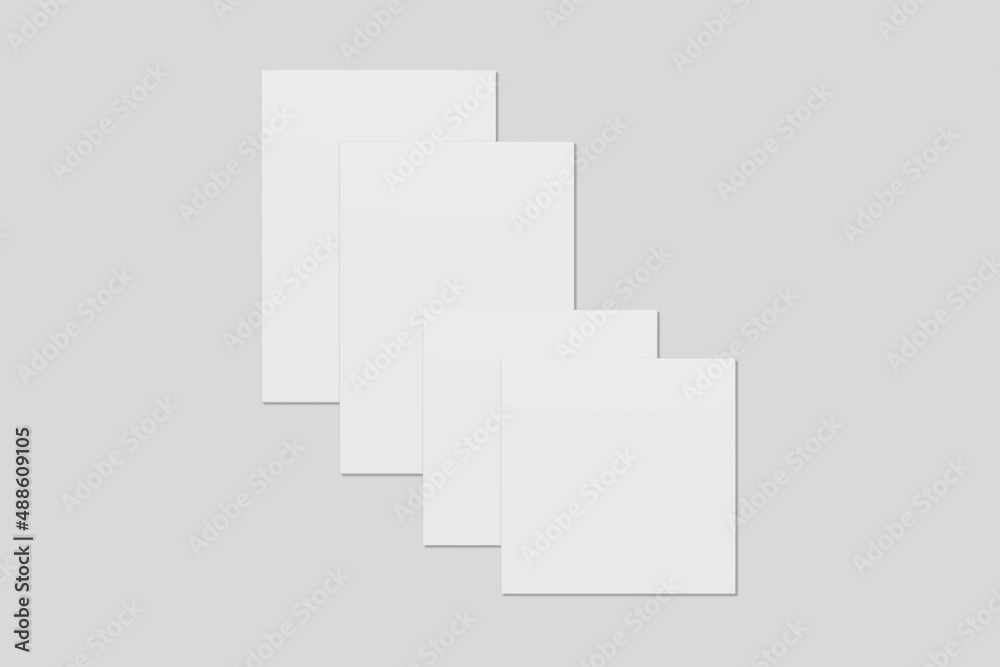 Blank paper for mockup. 3D Render. Blank paper for mockup. 3D Render.