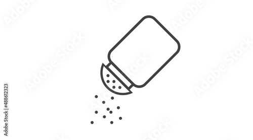 Salt Icon. Vector isolated editable black and white illustration
