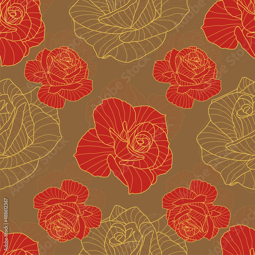 Cute rose seamless vector pattern background. Great for summer vintage fabric, scrapbooking, wallpaper, gift wrap. The surface pattern design.