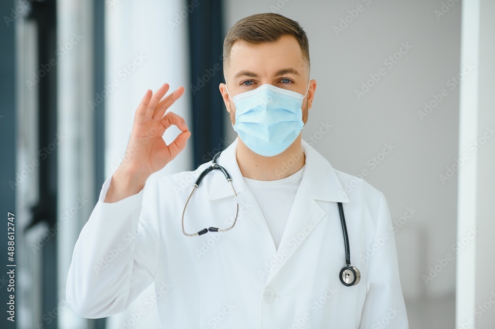 portrait of a doctor in a mask portrait of a doctor in a mask