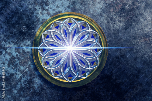 magic amulet or magical talisman with a star over old background like esoteric magic magical background 