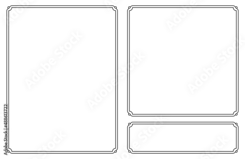 Vector border frames, plaques, doorplates, nameplates, signboards, headers, stickers or labels