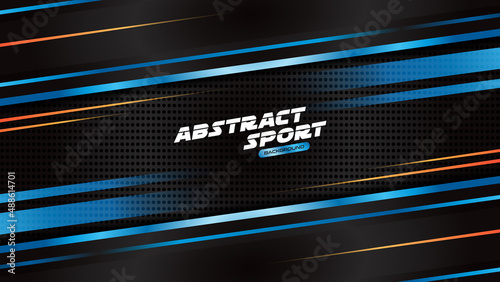 Modern Abstract Sport Background. Abstract metallic blue black frame layout design tech innovation concept background. Vector illustration