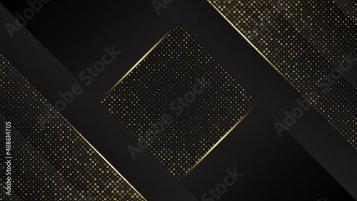 Minimalist Luxury Background Template. Modern Dark Grey and Gold Background