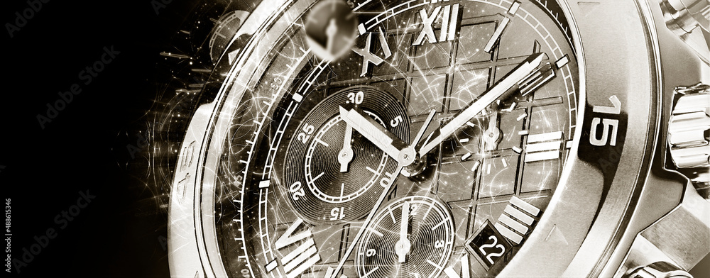 Luxury wrist watch on dark background. Luxury wrist watch on dark background.
