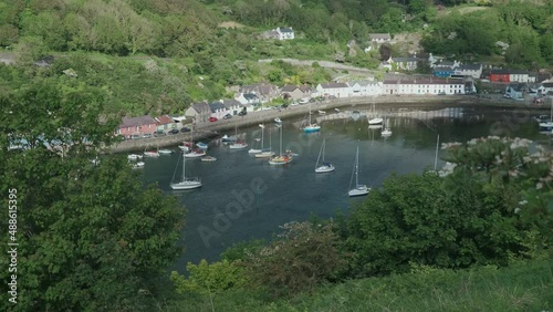 Wallpaper Mural Overview looking down into the quient pleasure harbour of Lower Town Fishguard Pembrokeshire Wales Torontodigital.ca
