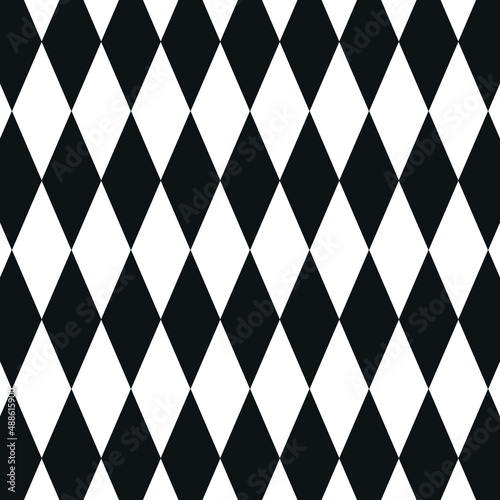 seamless pattern geometric diamond chess black and white background suitable for tablecloth