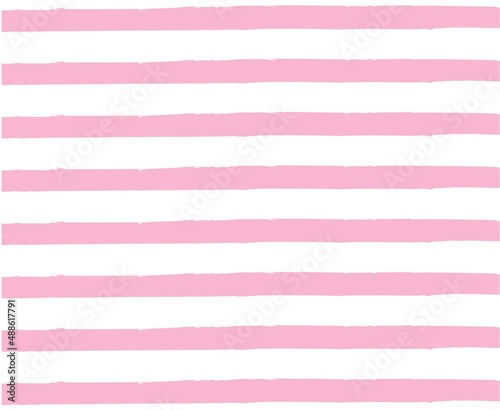 Background with pink watercolor stripes. White and pink texture pattern. Colored watercolor brush. Straight line . Drawing for printing in pastel shades. Vector