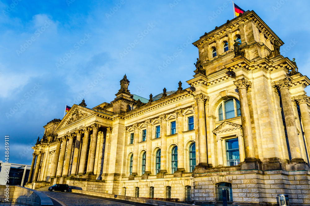Exterior of the Reichstag building in Berlin, Germany, Europe