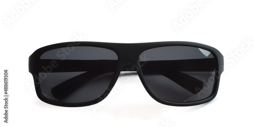 Front view of folded black classic polarized sunglasses