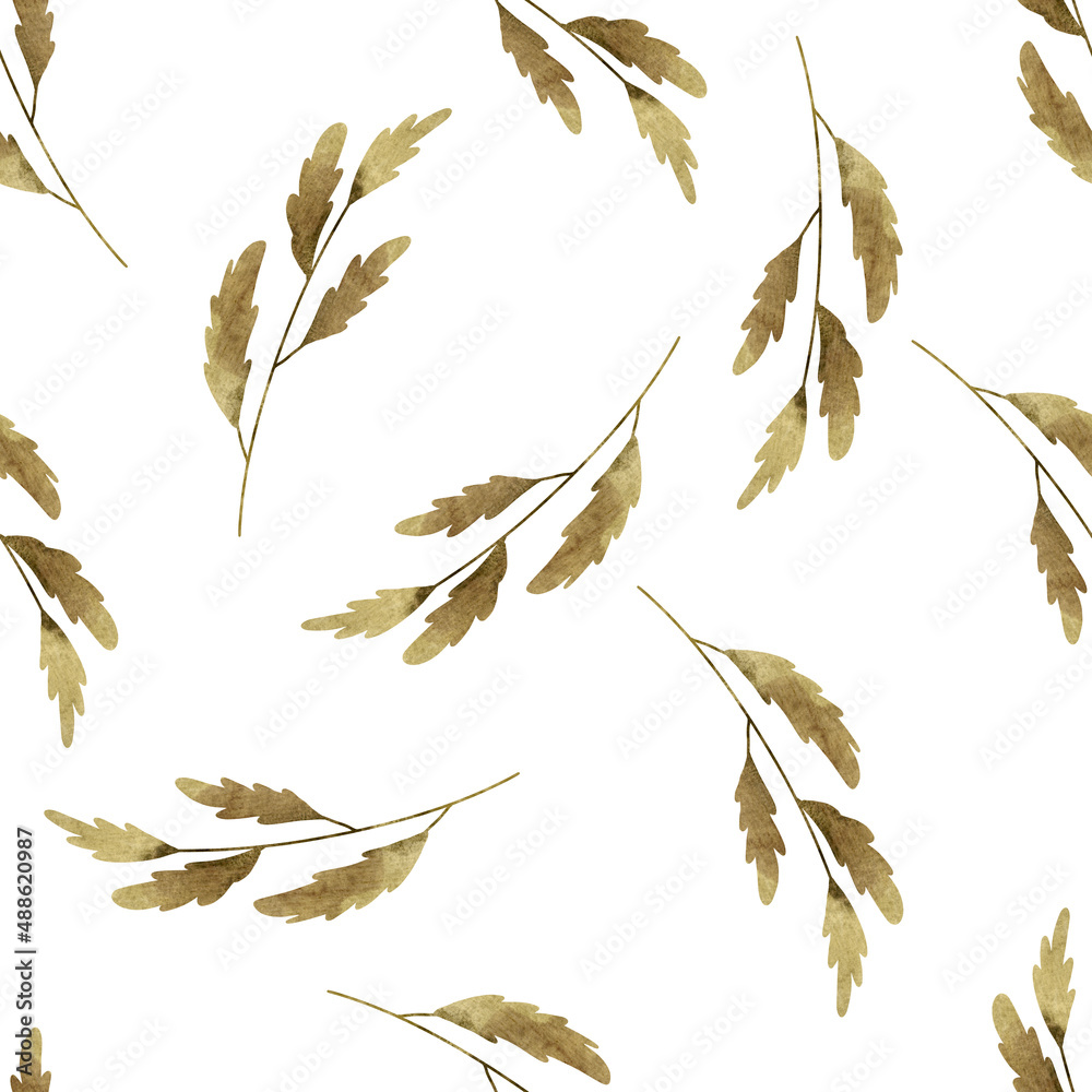 Watercolor seamless pattern with leaves Watercolor seamless pattern with leaves