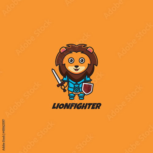 Lion Fighter Mascot Logo Design