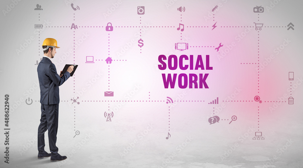 Engineer working on a new social media Engineer working on a new social media