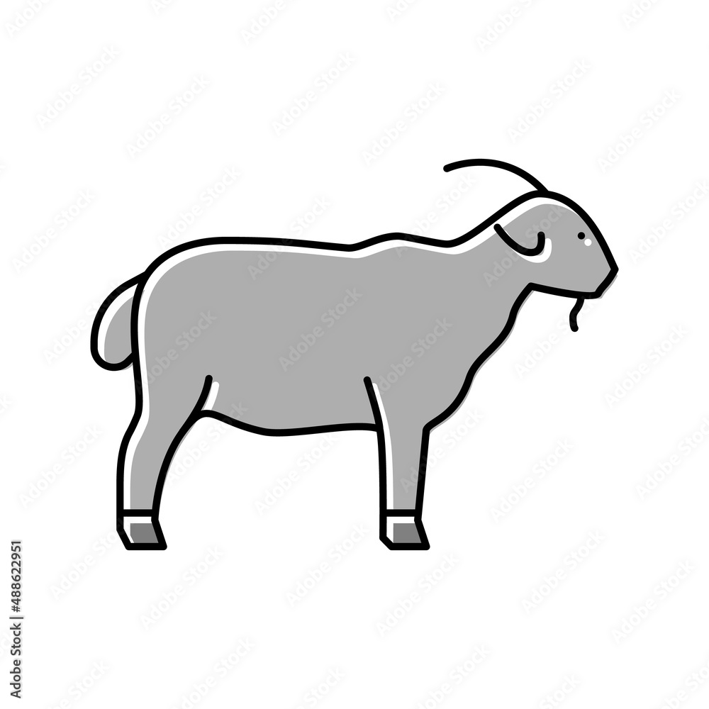 Obraz premium goat domestic animal color icon vector illustration