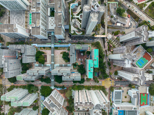 Aerial view of Hong Kong residential district