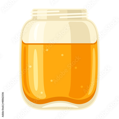 Illustration of jar with honey. Image for food and agricultural industry.