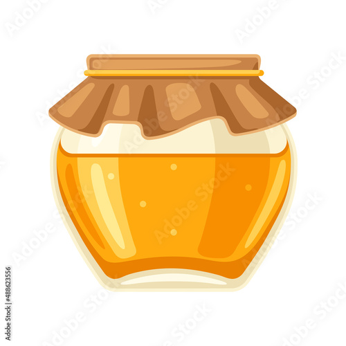 Illustration of jar with honey. Image for food and agricultural industry.