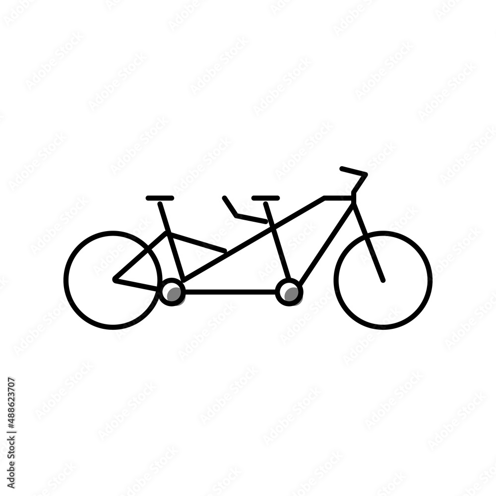 Obraz premium tandem bike bicycle for couple color icon vector illustration