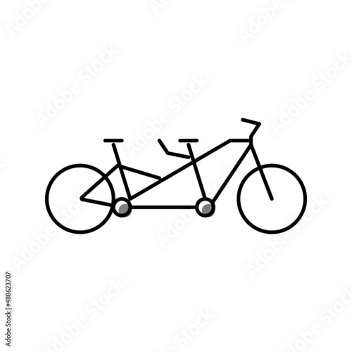 tandem bike bicycle for couple color icon vector illustration