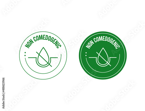 non-comedogenic icons vector illustration 
