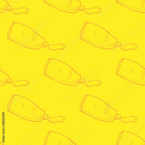 Cream tube vector seamless pattern