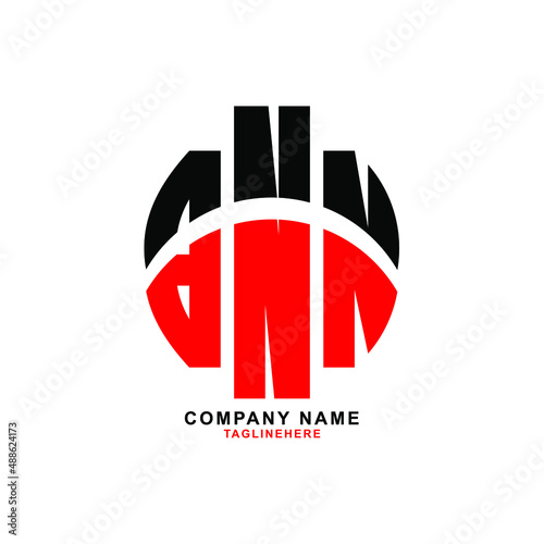 BNN letter design. BNN letter logo design with white background. BNN creative letter logo with two colors.
 photo