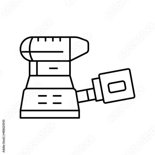 orbital sander tool line icon vector illustration