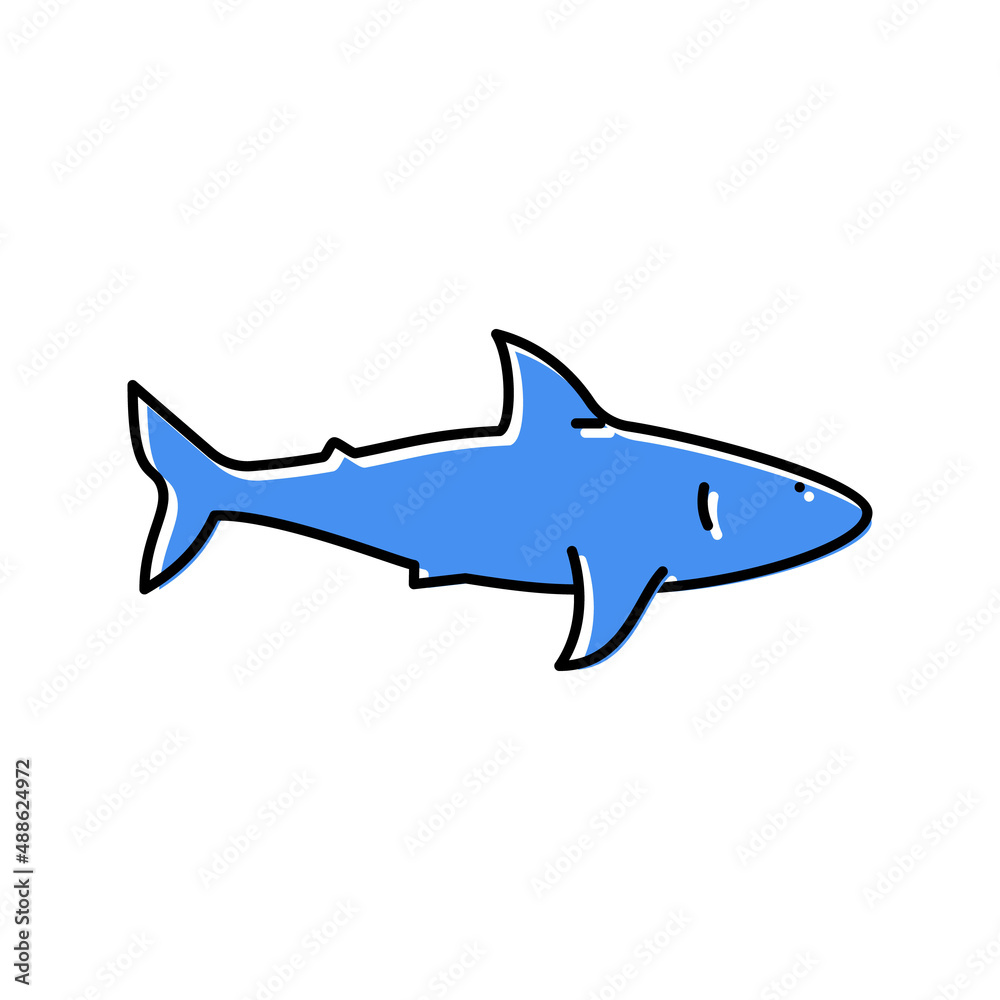 Obraz premium shark ocean color icon vector illustration