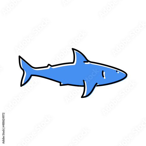 shark ocean color icon vector illustration