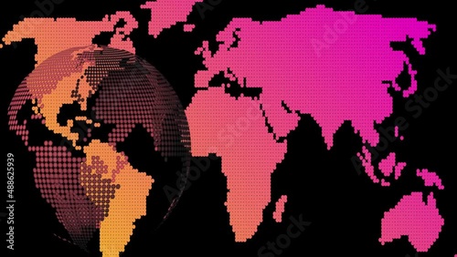 animation color news background.3d illustration Broadcast Economics News background Live News gray background with Earth globe can be used for finance or business presentations, corporate annual repor photo