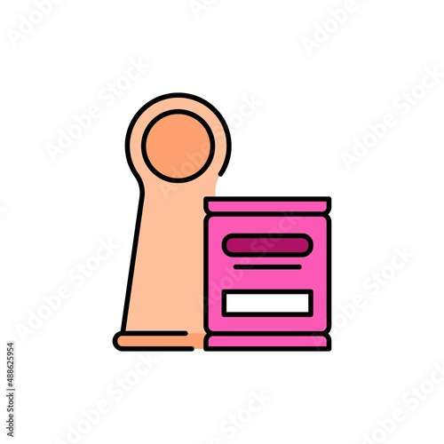 Erection ring color line icon. Pictogram for web page