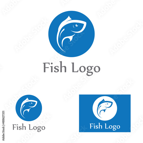 Fish logo, fishinghook, fish oil and seafood restaurant icon. With vector icon concept design illustration template