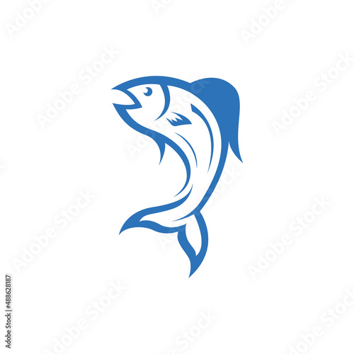 Fish logo  fishinghook  fish oil and seafood restaurant icon. With vector icon concept design illustration template