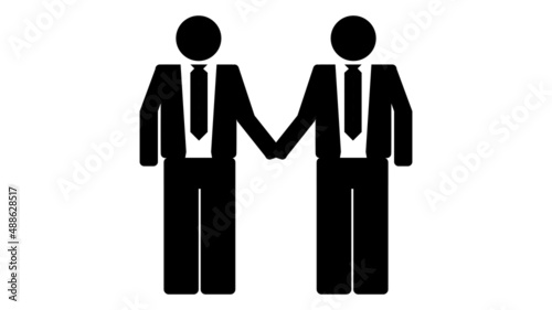 Silueta hombres de negocios dándose la mano