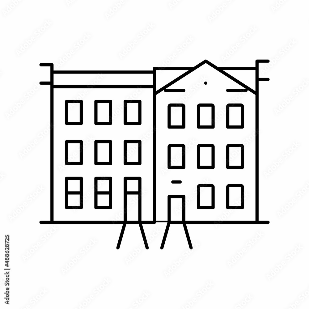 townhome house line icon vector illustration townhome house line icon vector illustration