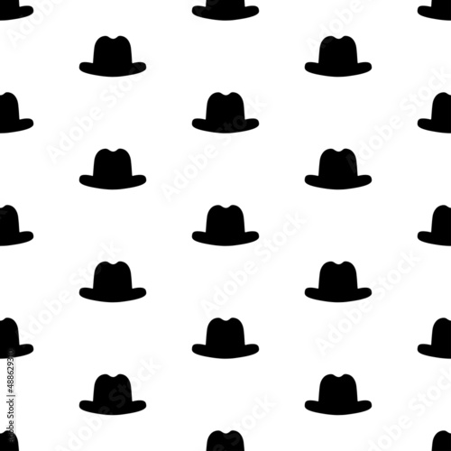 hat seamless pattern isolated on white background.