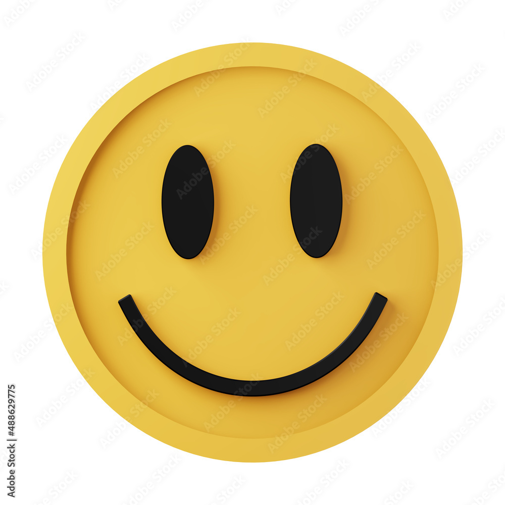 Fototapeta premium Smile face high quality 3d render illustration icon.