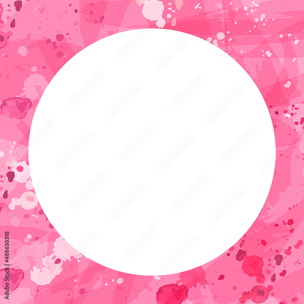 Abstract creative  pink square template. Geometric design, shape. Vector watercolor.