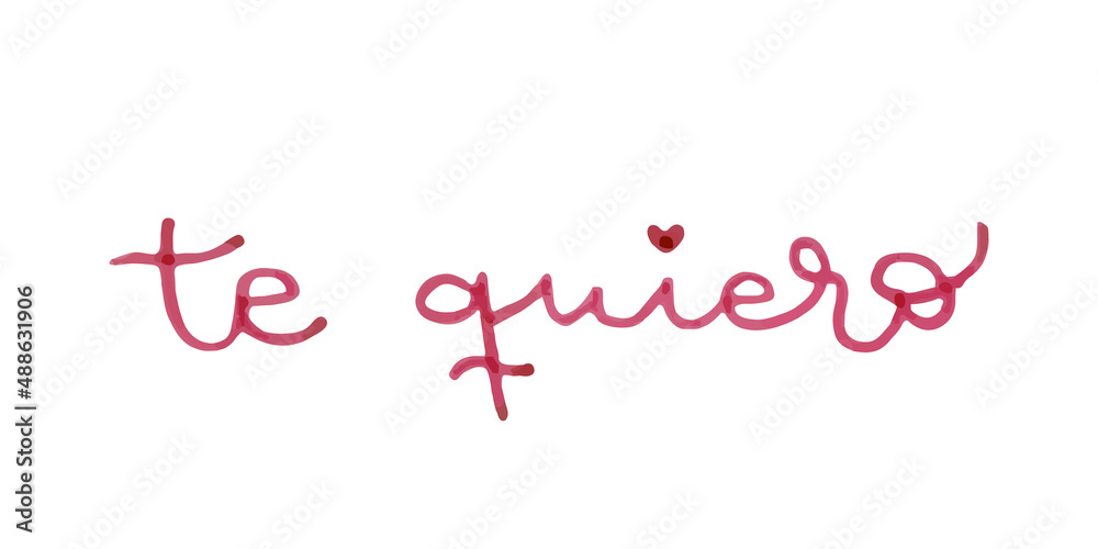 Handwritten love word. I love you in Spanish: Handwritten love word. I love you in Spanish: