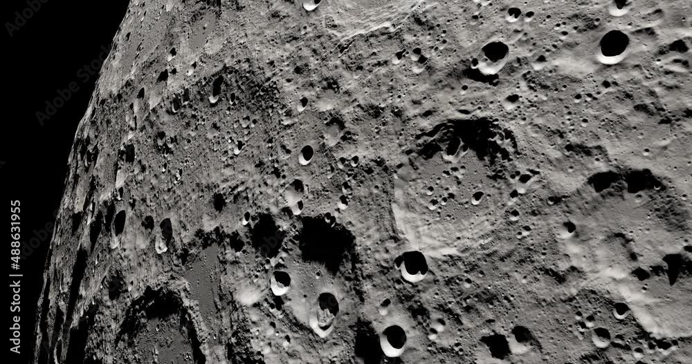The moon surface with craters. Elements of this image furnished by NASA