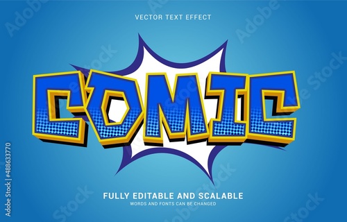 editable text effect, Comic style