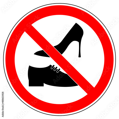 vsrr143 VectorSignRoundRed vsrr - german: Schuhe verboten . english: prohibition sign . no shoes allowed . vector sign . transparent . AI 10 / EPS 10 . g11228