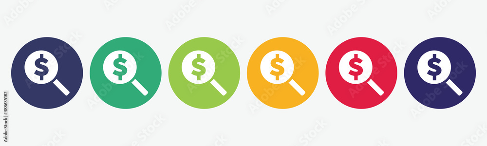 Dollar icon set vector isolated.