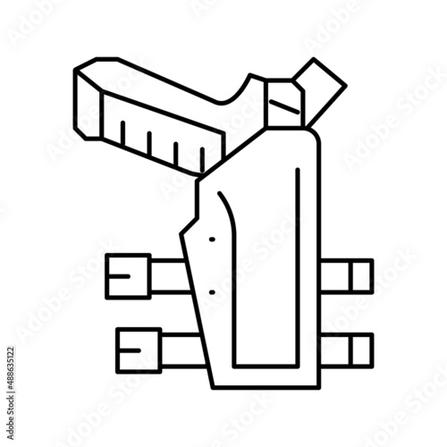 gun holster line icon vector illustration