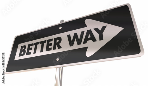 Fotografía Better Way Road Sign Arrow Direction New Path Best Route 3d Illustration