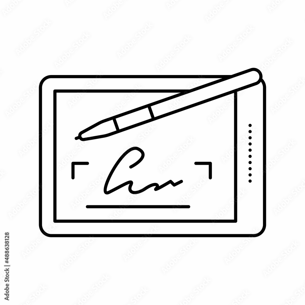 Naklejka premium signature digital line icon vector illustration