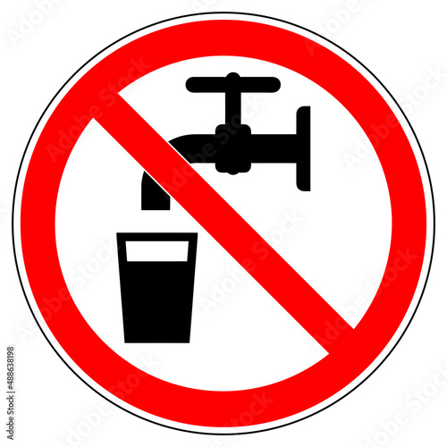 vsrr74 VectorSignRoundRed vsrr - german: Kein Trinkwasser . Trinken verboten . english: prohibition sign . do not drink water . not drinkable . vector sign . transparent . AI 10 / EPS 10 . g11230