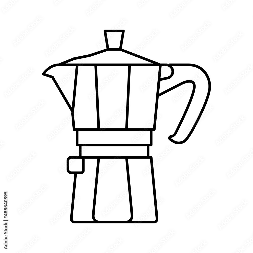 mocha pot coffee tool line icon vector illustration mocha pot coffee tool line icon vector illustration